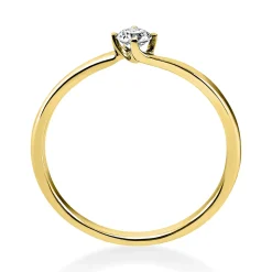 Solitär Ring Damenring aus 750 Gold Gelbgold mit Diamant Brillant 0,15 Ct.