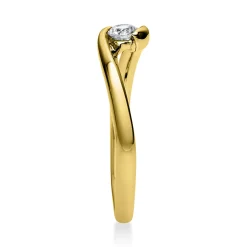 Solitär Ring Damenring aus 750 Gold Gelbgold mit Diamant Brillant 0,15 Ct.