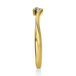 Solitär Ring Damenring aus 750 Gold Gelbgold mit Diamant Brillant 0,05 Ct.
