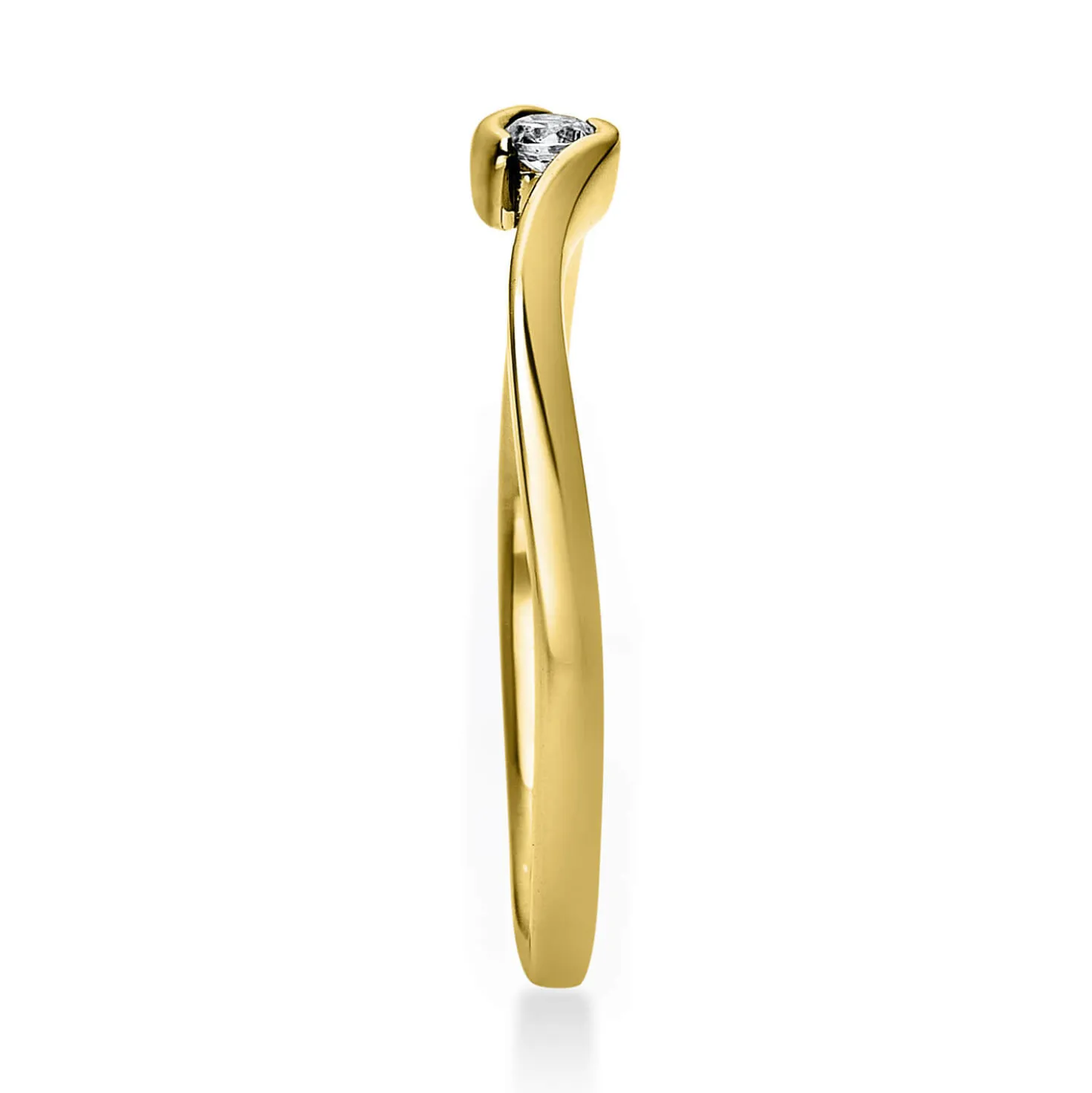 Solitär Ring Damenring aus 750 Gold Gelbgold mit Diamant Brillant 0,05 Ct.