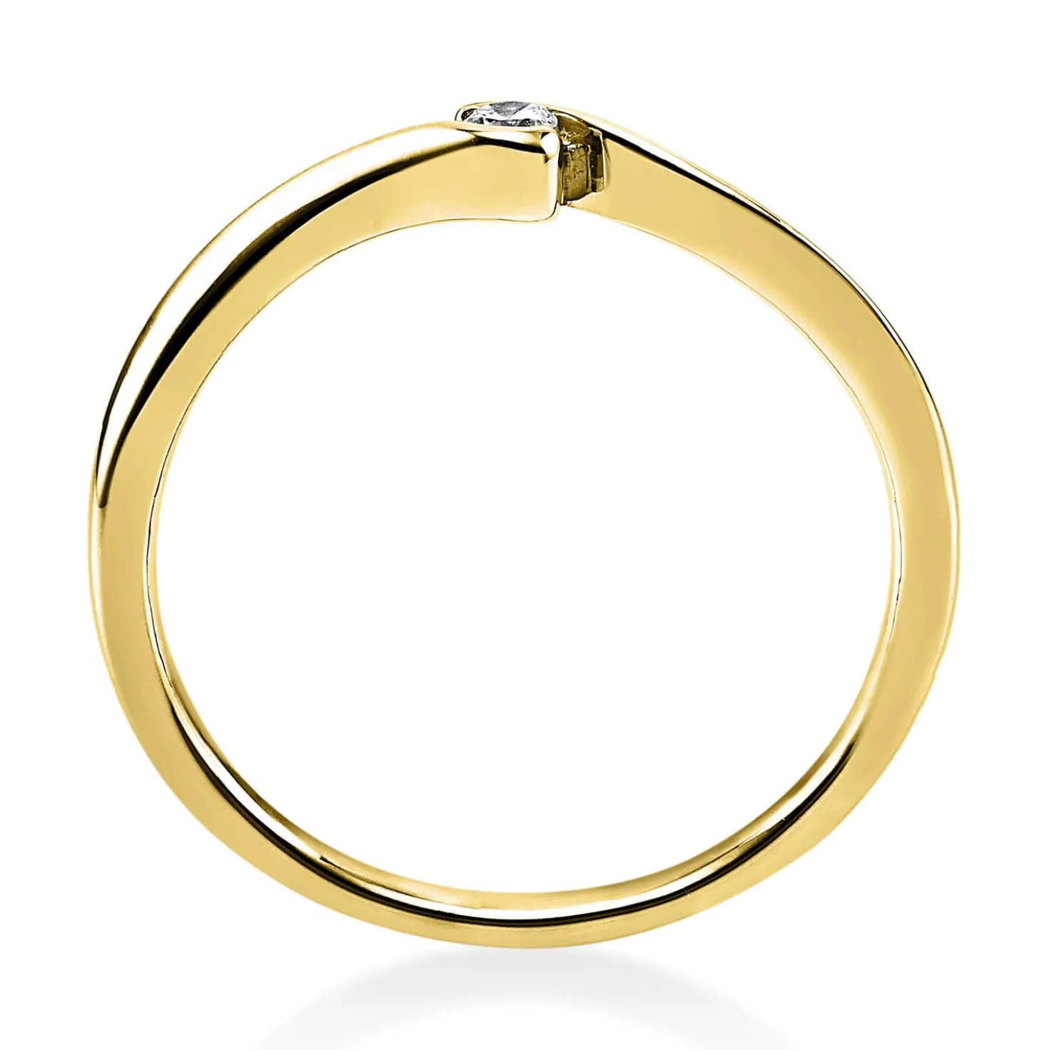 Solitär Ring Damenring aus 750 Gold Gelbgold mit Diamant Brillant 0,05 Ct.