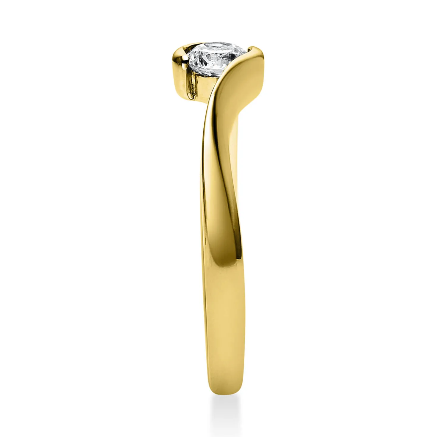 Solitär Ring Damenring aus 750 Gold Gelbgold mit Diamant Brillant 0,25 Ct.