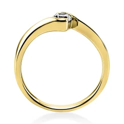 Solitär Ring Damenring aus 750 Gold Gelbgold mit Diamant Brillant 0,25 Ct.
