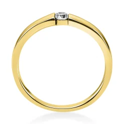 Solitär Ring Damenring aus 585 Gold Gelbgold mit Diamant Brillant 0,10 Ct.
