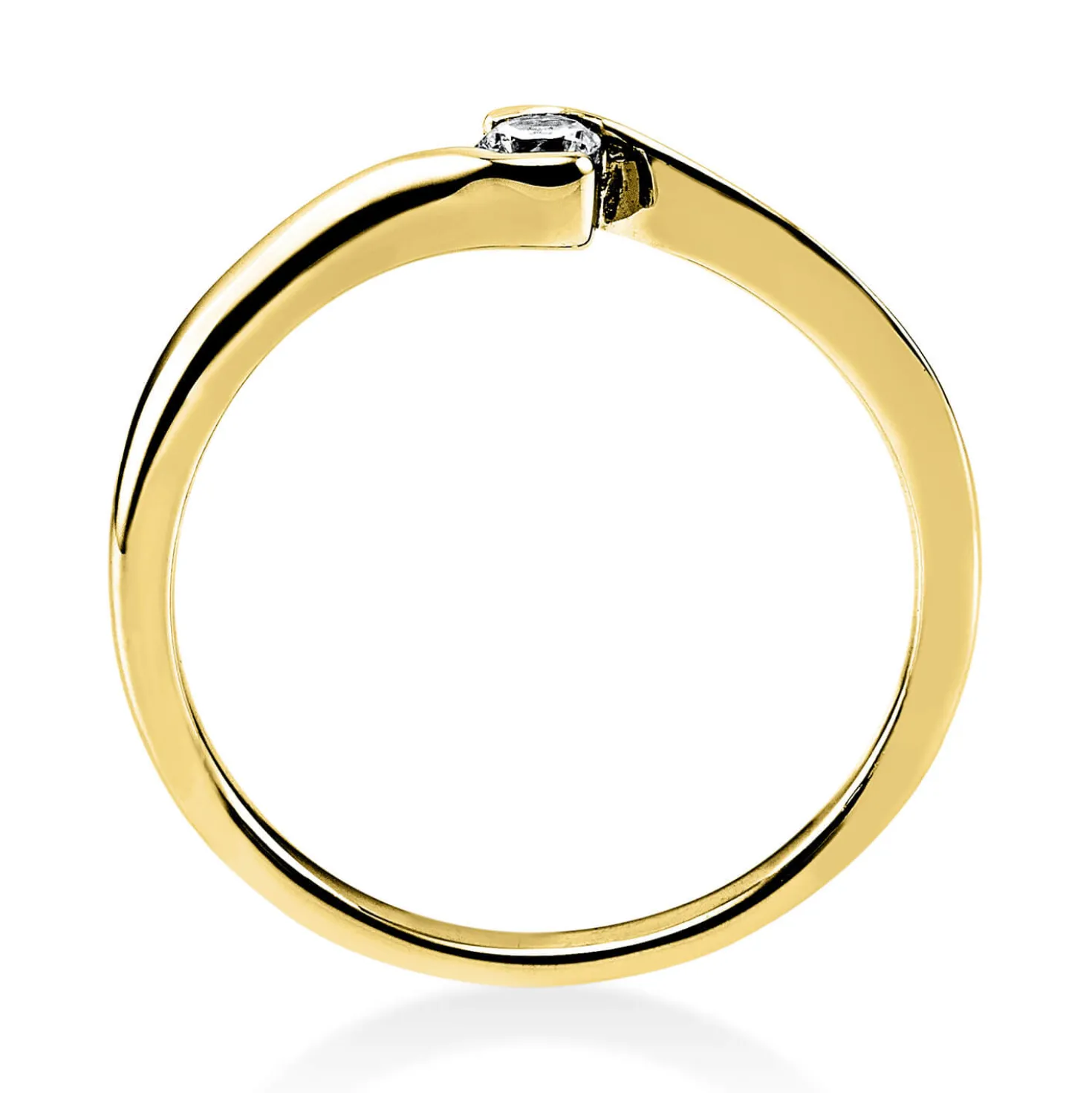 Solitär Ring Damenring aus 585 Gold Gelbgold mit Diamant Brillant 0,10 Ct.
