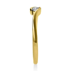 Solitär Ring Damenring aus 585 Gold Gelbgold mit Diamant Brillant 0,10 Ct.
