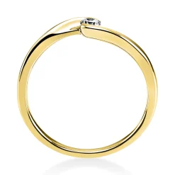 Solitär Ring Damenring aus 585 Gold Gelbgold mit Diamant Brillant 0,10 Ct.