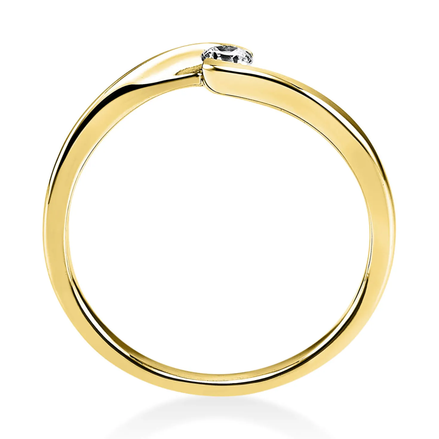 Solitär Ring Damenring aus 585 Gold Gelbgold mit Diamant Brillant 0,10 Ct.