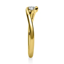Solitär Ring Damenring aus 585 Gold Gelbgold mit Diamant Brillant 0,10 Ct.