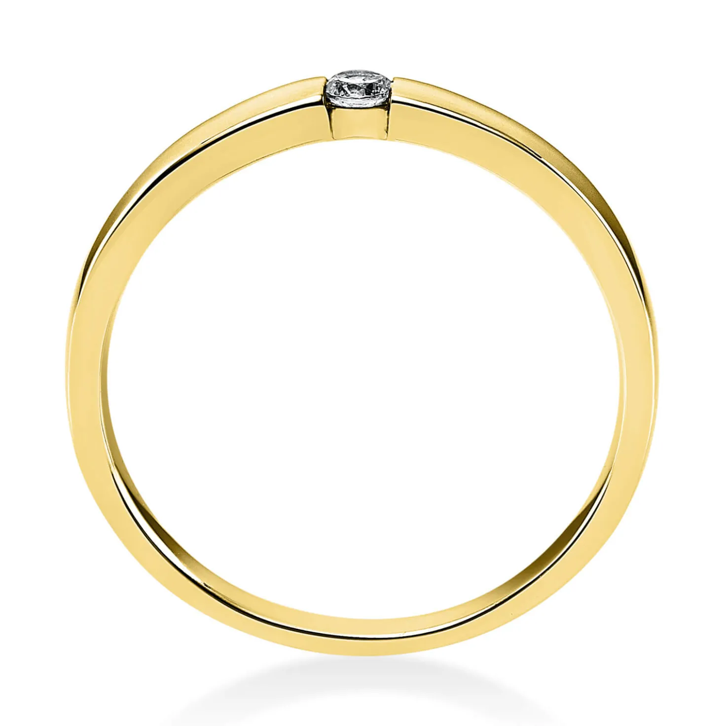 Solitär Ring Damenring aus 750 Gold Gelbgold mit Diamant Brillant 0,06 Ct.