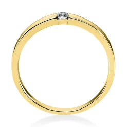 Solitär Ring Damenring aus 585 Gold Gelbgold mit Diamant Brillant 0,06 Ct.