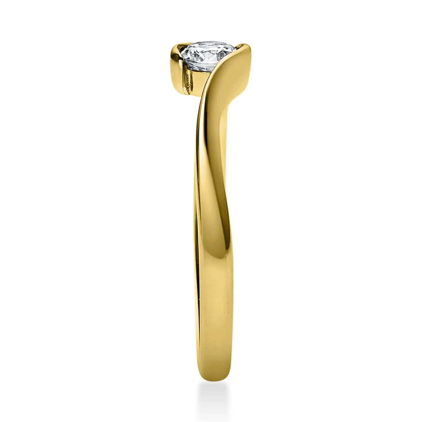 Solitär Ring Damenring aus 585 Gold Gelbgold mit Diamant Brillant 0,20 Ct.