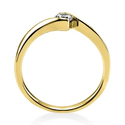 Solitär Ring Damenring aus 585 Gold Gelbgold mit Diamant Brillant 0,20 Ct.