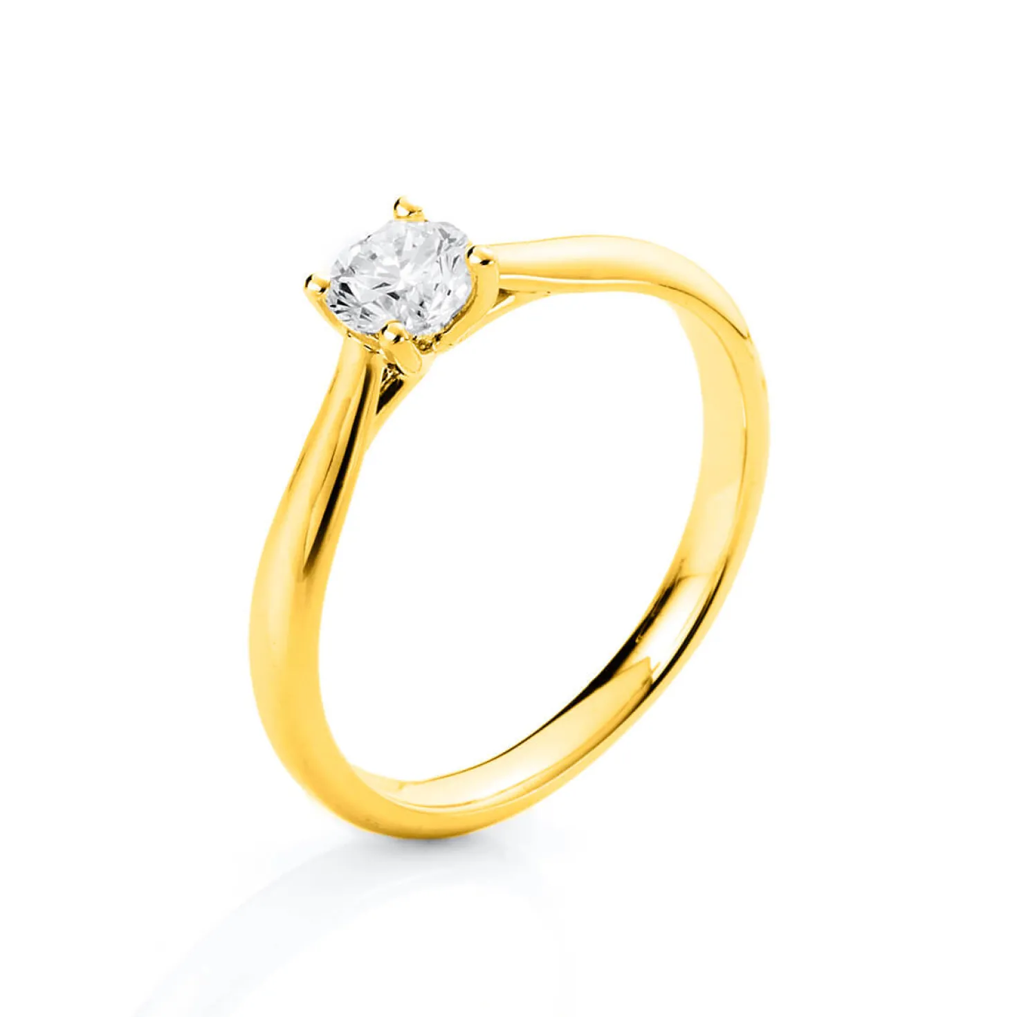 Solitär Ring Damenring aus 750 Gold Gelbgold mit Diamant Brillant 0,50 Ct.