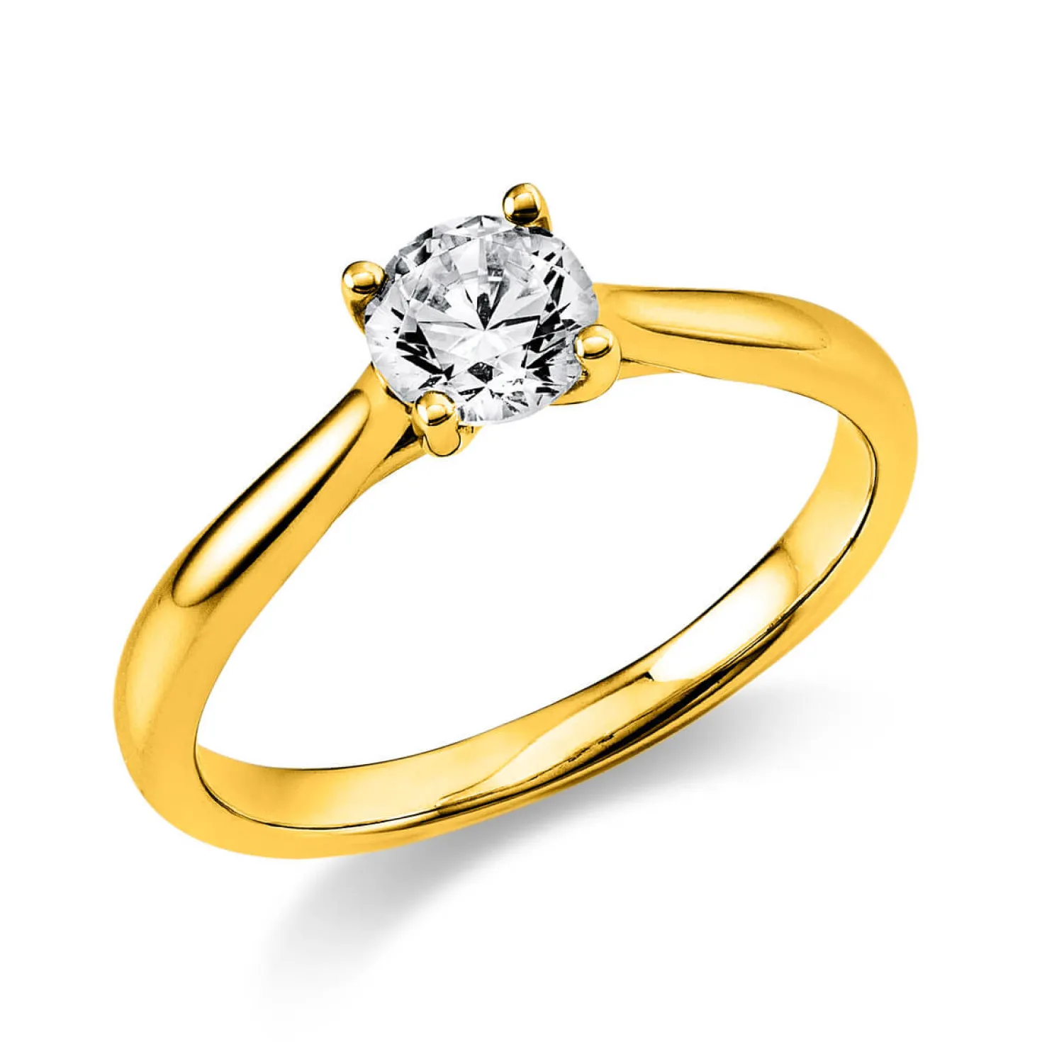 Solitär Ring Damenring aus 750 Gold Gelbgold mit Diamant Brillant 0,50 Ct.