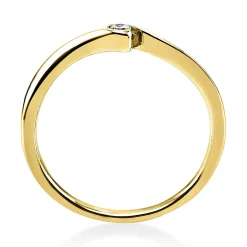 Solitär Ring Damenring aus 585 Gold Gelbgold mit Diamant Brillant 0,05 Ct.