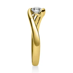 Solitär Ring Damenring aus 750 Gold Gelbgold mit Diamant Brillant 0,25 Ct.