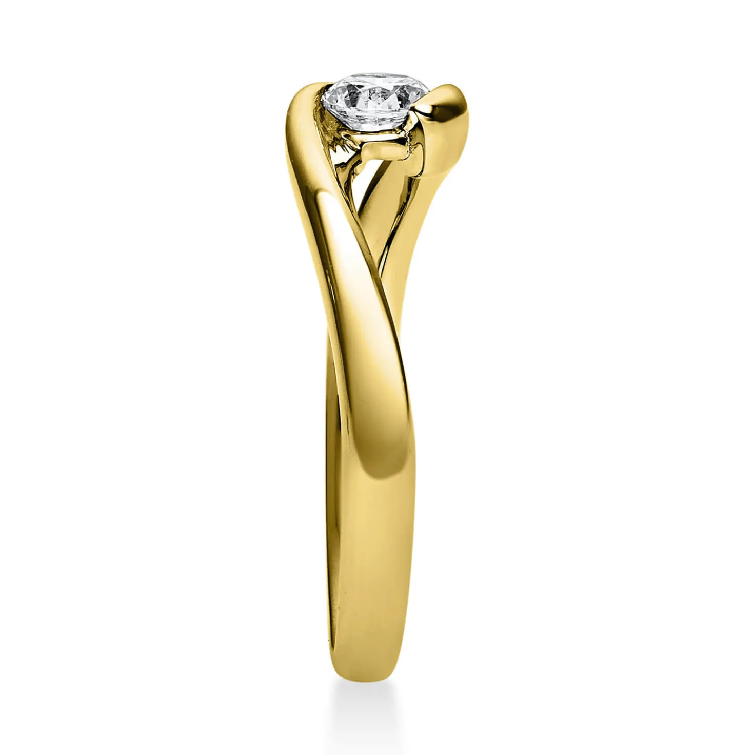Solitär Ring Damenring aus 750 Gold Gelbgold mit Diamant Brillant 0,25 Ct.