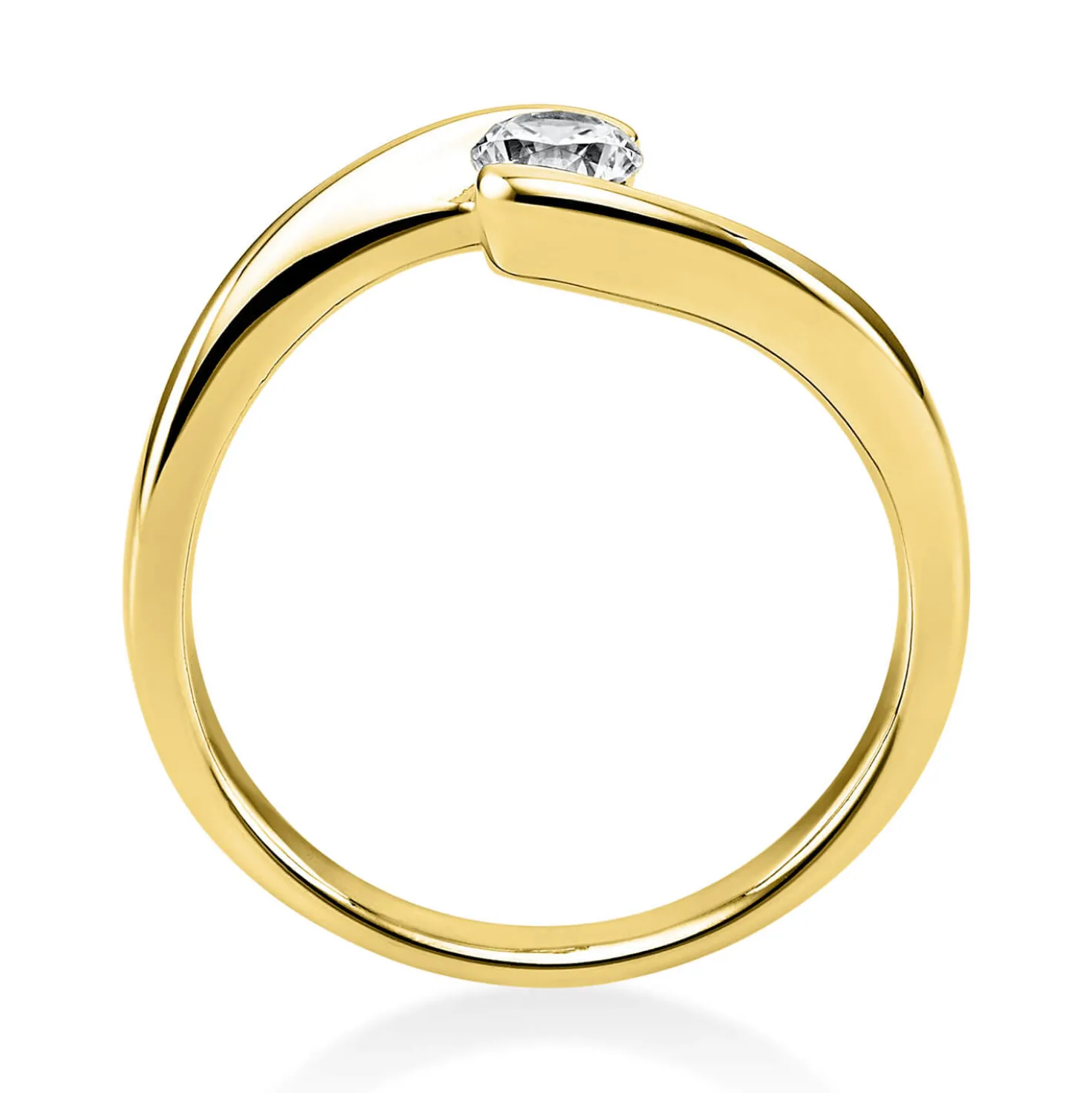 Solitär Ring Damenring aus 750 Gold Gelbgold mit Diamant Brillant 0,25 Ct.