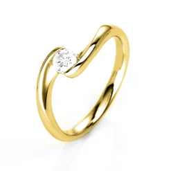 Solitär Ring Damenring aus 750 Gold Gelbgold mit Diamant Brillant 0,25 Ct.