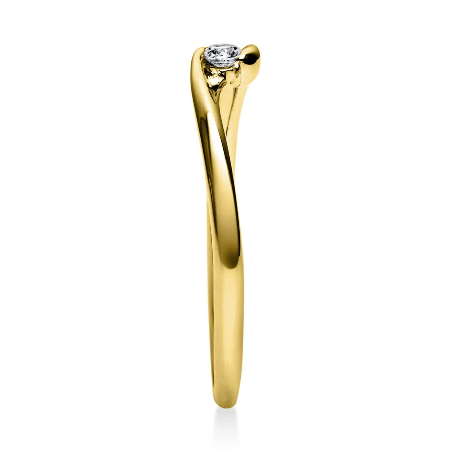 Solitär Ring Damenring aus 750 Gold Gelbgold mit Diamant Brillant 0,05 Ct.
