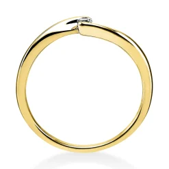Solitär Ring Damenring aus 750 Gold Gelbgold mit Diamant Brillant 0,05 Ct.