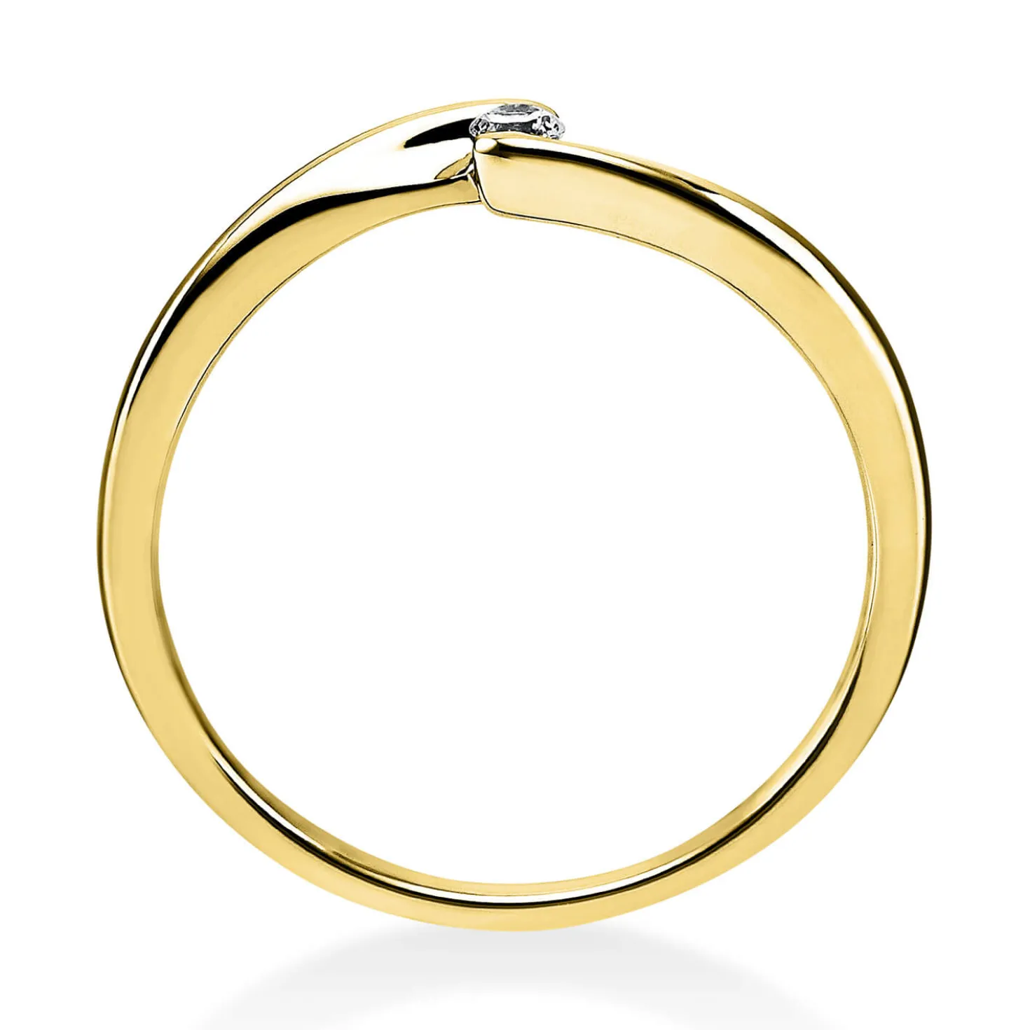 Solitär Ring Damenring aus 750 Gold Gelbgold mit Diamant Brillant 0,05 Ct.