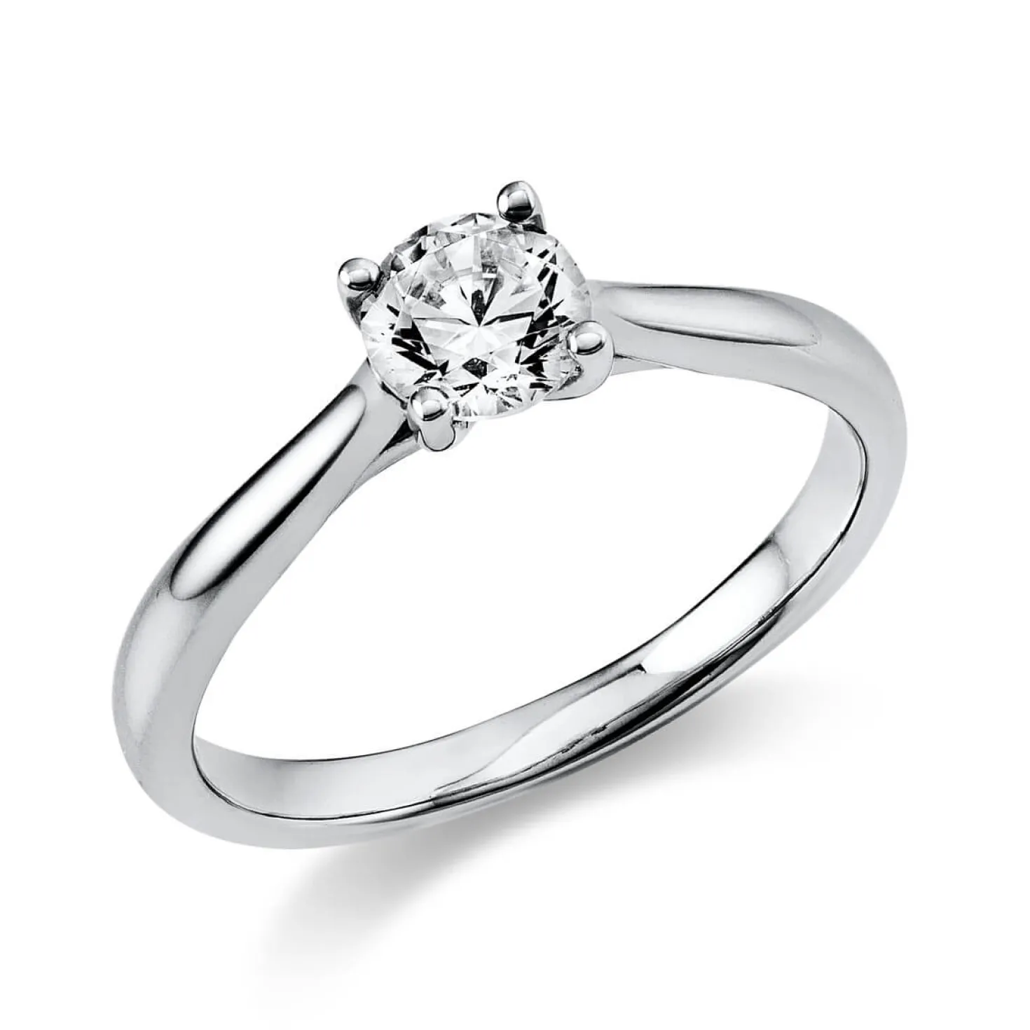 Solitär Ring Damenring aus 750 Gold Weißgold mit Diamant Brillant 0,50 Ct.