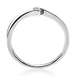 Solitär Ring Damenring aus 750 Gold Weißgold mit Diamant Brillant 0,05 Ct.