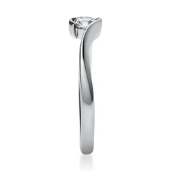 Solitär Ring Damenring aus 750 Gold Weißgold mit Diamant Brillant 0,20 Ct.