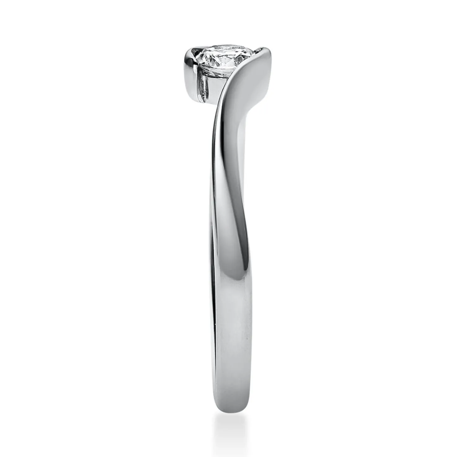 Solitär Ring Damenring aus 750 Gold Weißgold mit Diamant Brillant 0,20 Ct.