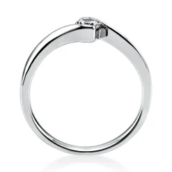 Solitär Ring Damenring aus 750 Gold Weißgold mit Diamant Brillant 0,20 Ct.