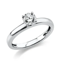 Solitär Ring Damenring aus 750 Gold Weißgold mit Diamant Brillant 0,50 Ct.