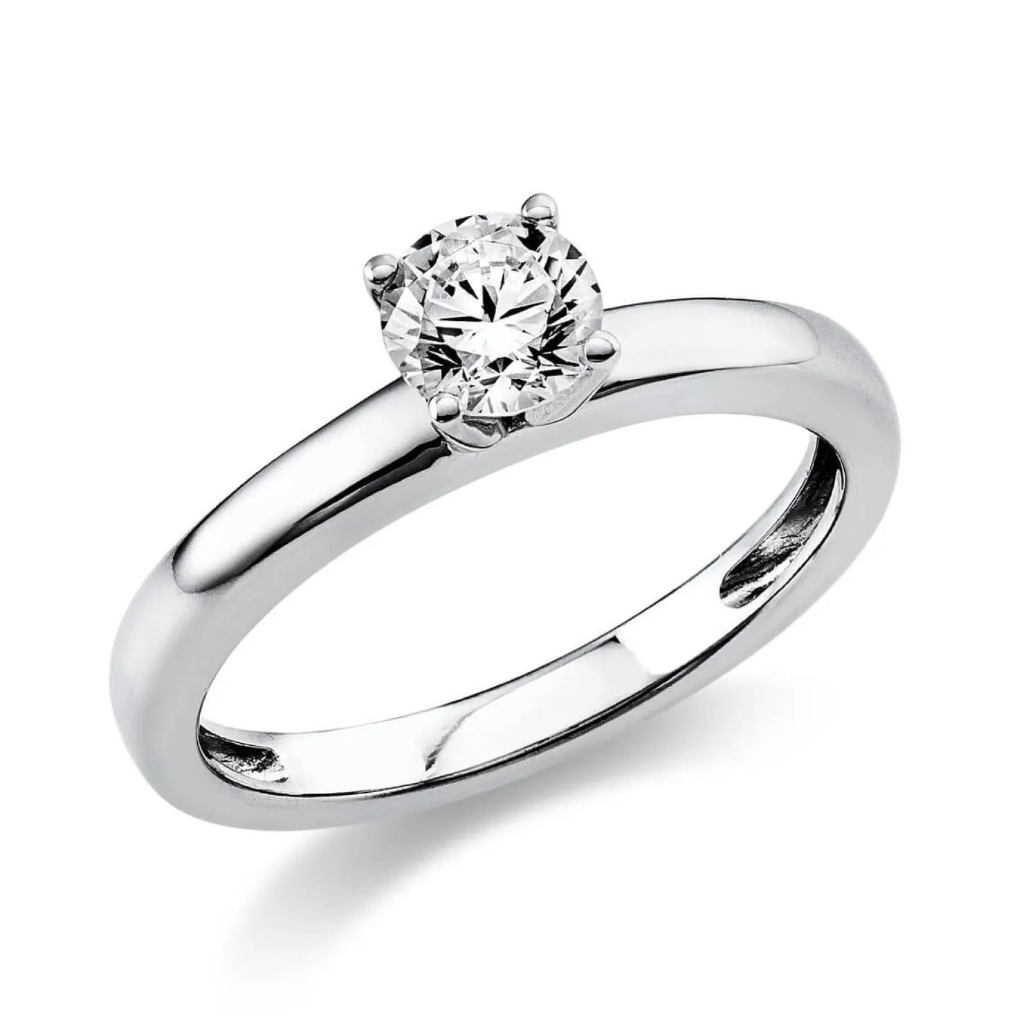Solitär Ring Damenring aus 750 Gold Weißgold mit Diamant Brillant 0,50 Ct.