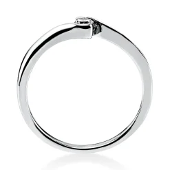 Solitär Ring Damenring aus 750 Gold Weißgold mit Diamant Brillant 0,10 Ct.