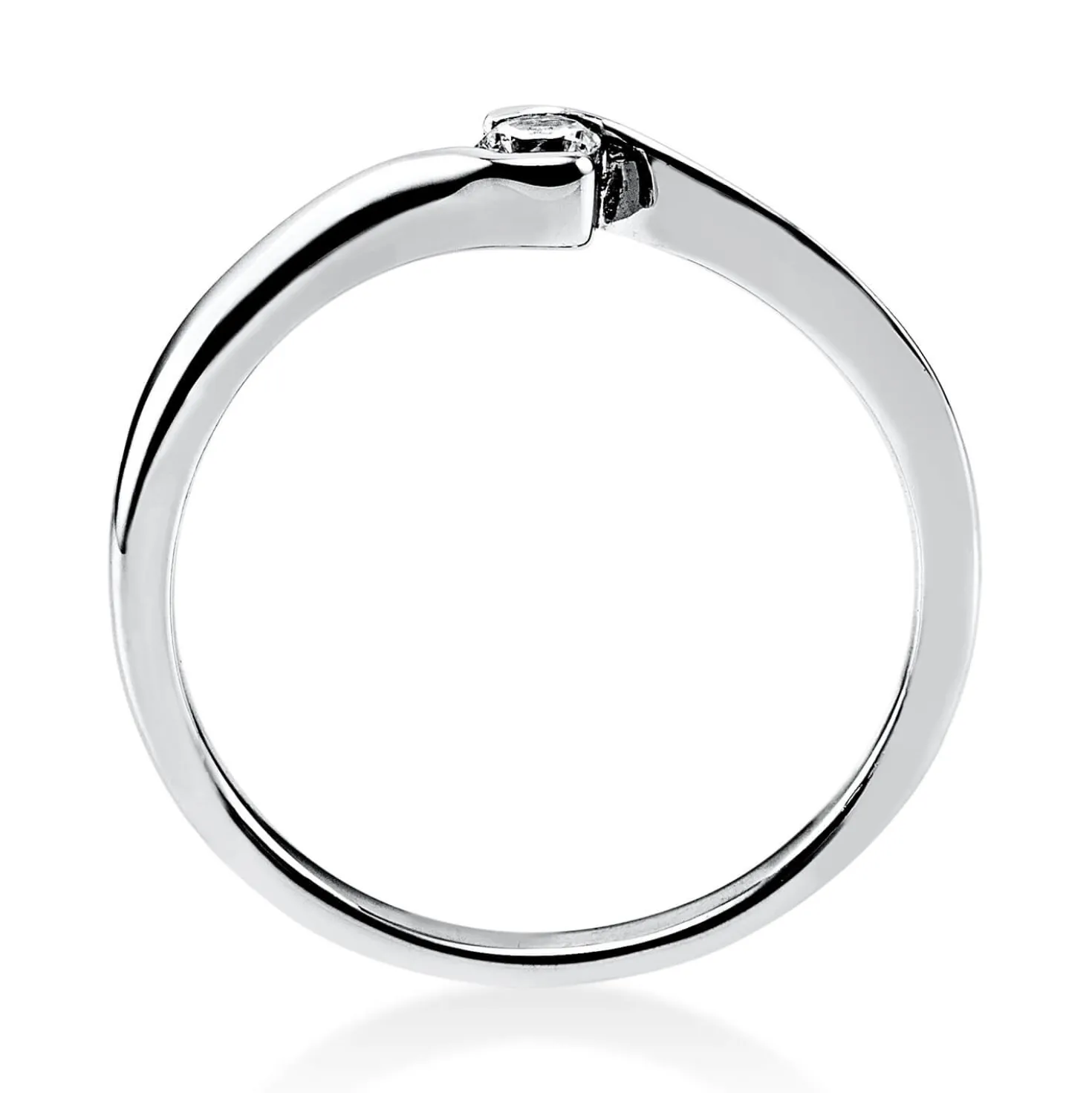Solitär Ring Damenring aus 750 Gold Weißgold mit Diamant Brillant 0,10 Ct.