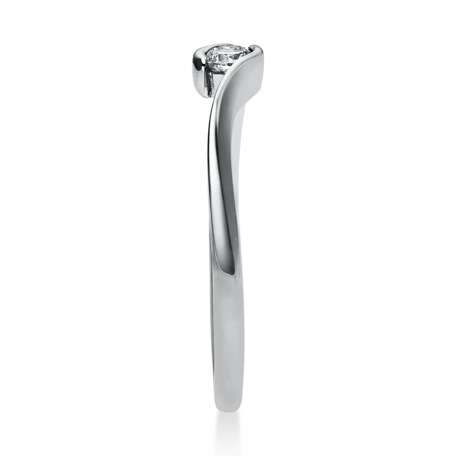 Solitär Ring Damenring aus 750 Gold Weißgold mit Diamant Brillant 0,10 Ct.