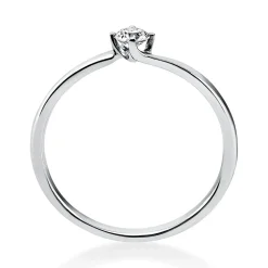 Solitär Ring Damenring aus 750 Gold Weißgold mit Diamant Brillant 0,15 Ct.