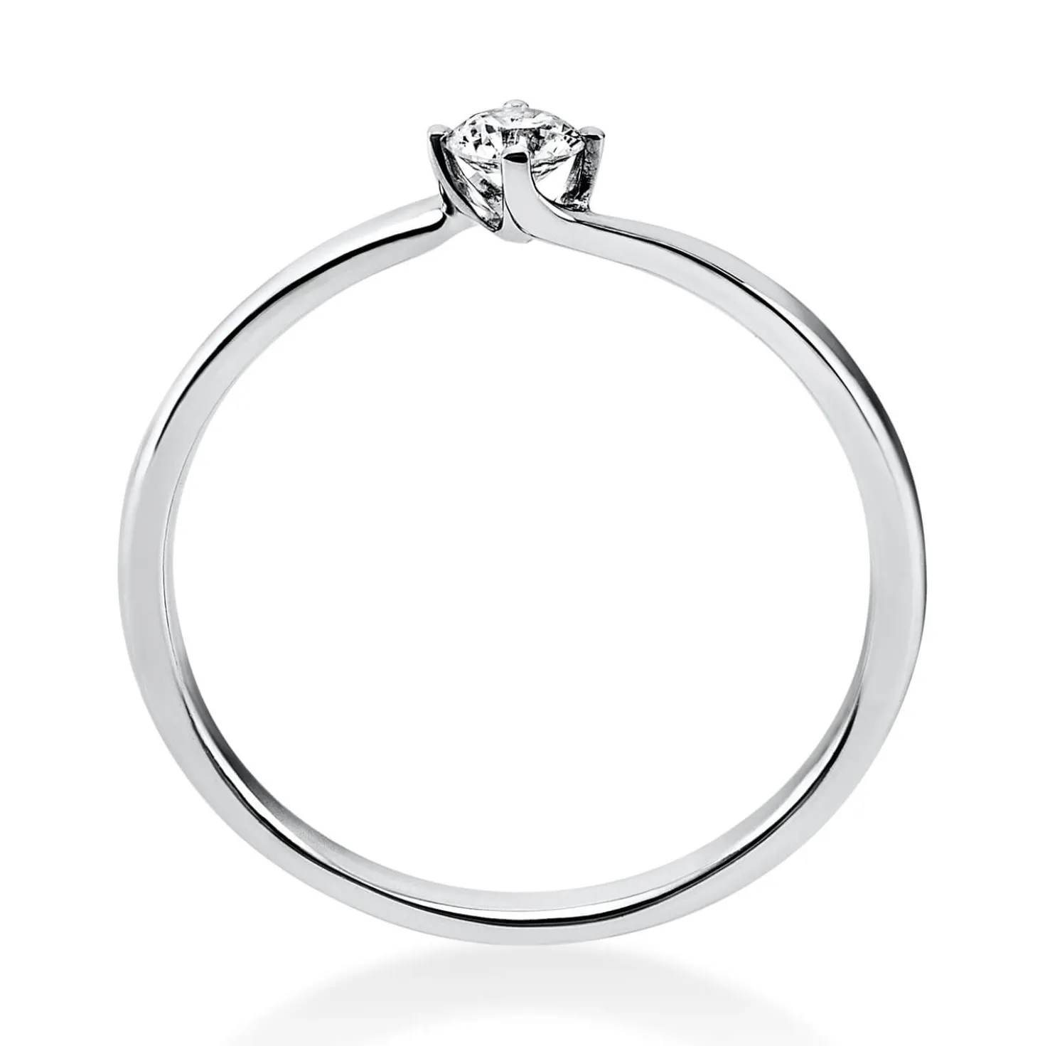 Solitär Ring Damenring aus 750 Gold Weißgold mit Diamant Brillant 0,15 Ct.