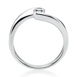 Solitär Ring Damenring aus 750 Gold Weißgold mit Diamant Brillant 0,25 Ct.