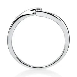 Solitär Ring Damenring aus 750 Gold Weißgold mit Diamant Brillant 0,05 Ct.
