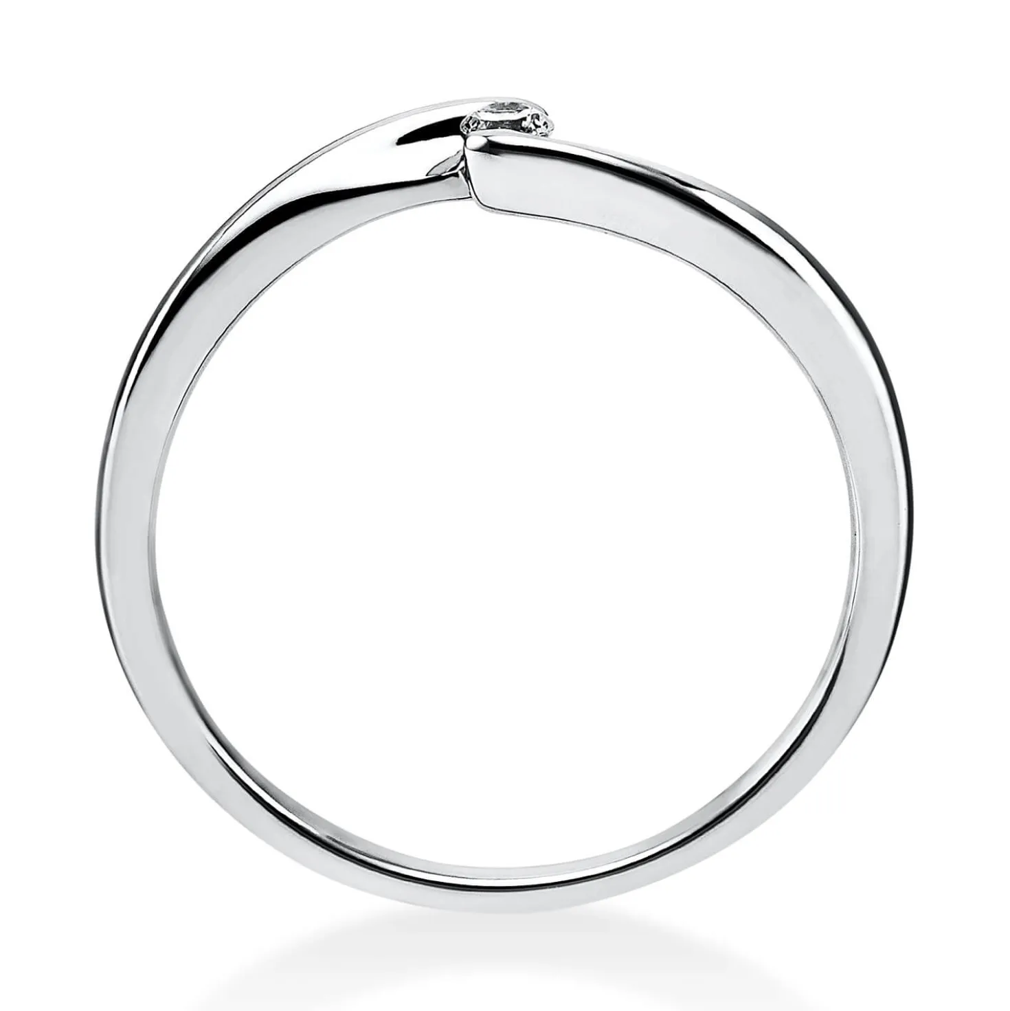 Solitär Ring Damenring aus 750 Gold Weißgold mit Diamant Brillant 0,05 Ct.