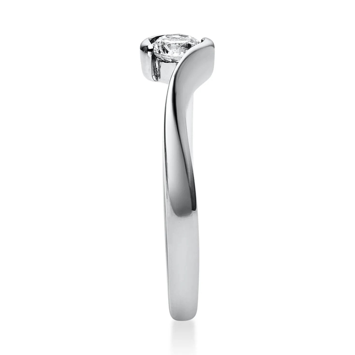Solitär Ring Damenring aus 585 Gold Weißgold mit Diamant Brillant 0,25 Ct.