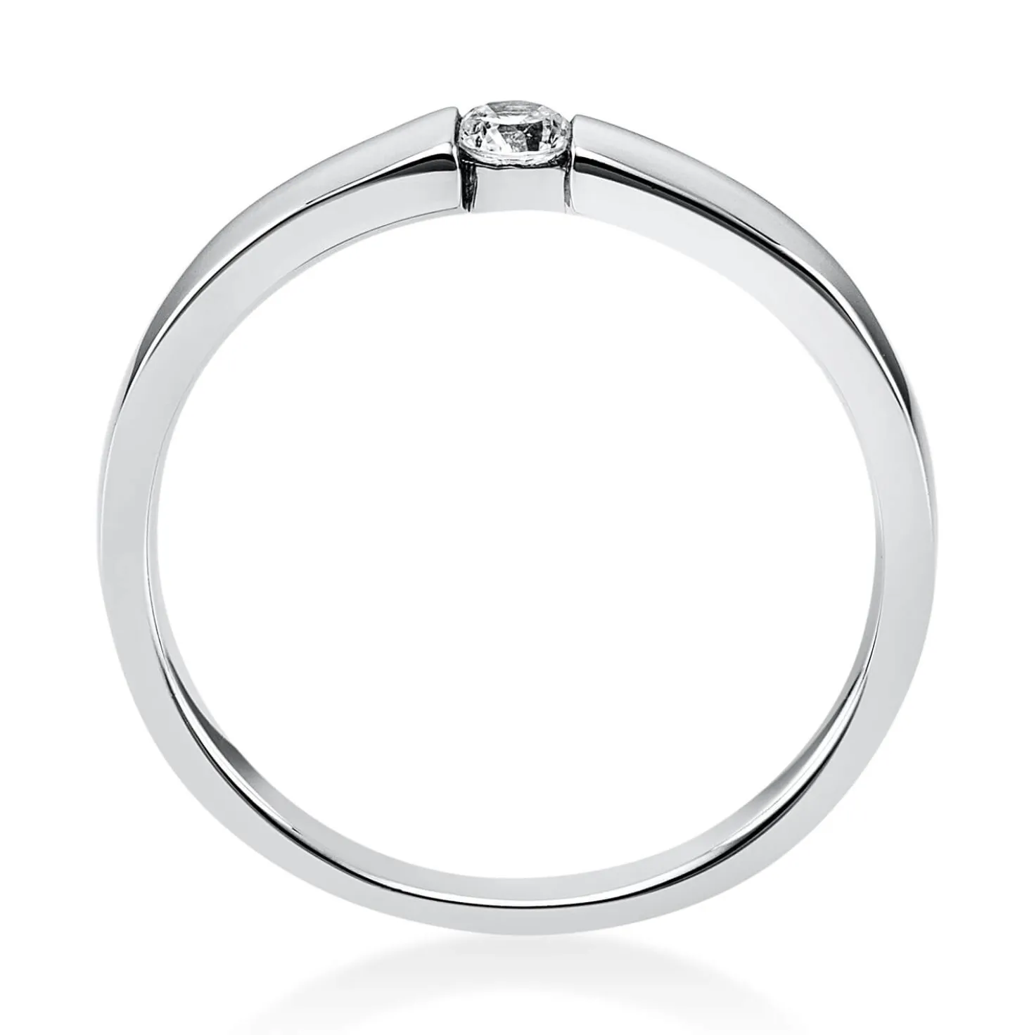 Solitär Ring Damenring aus 750 Gold Weißgold mit Diamant Brillant 0,10 Ct.