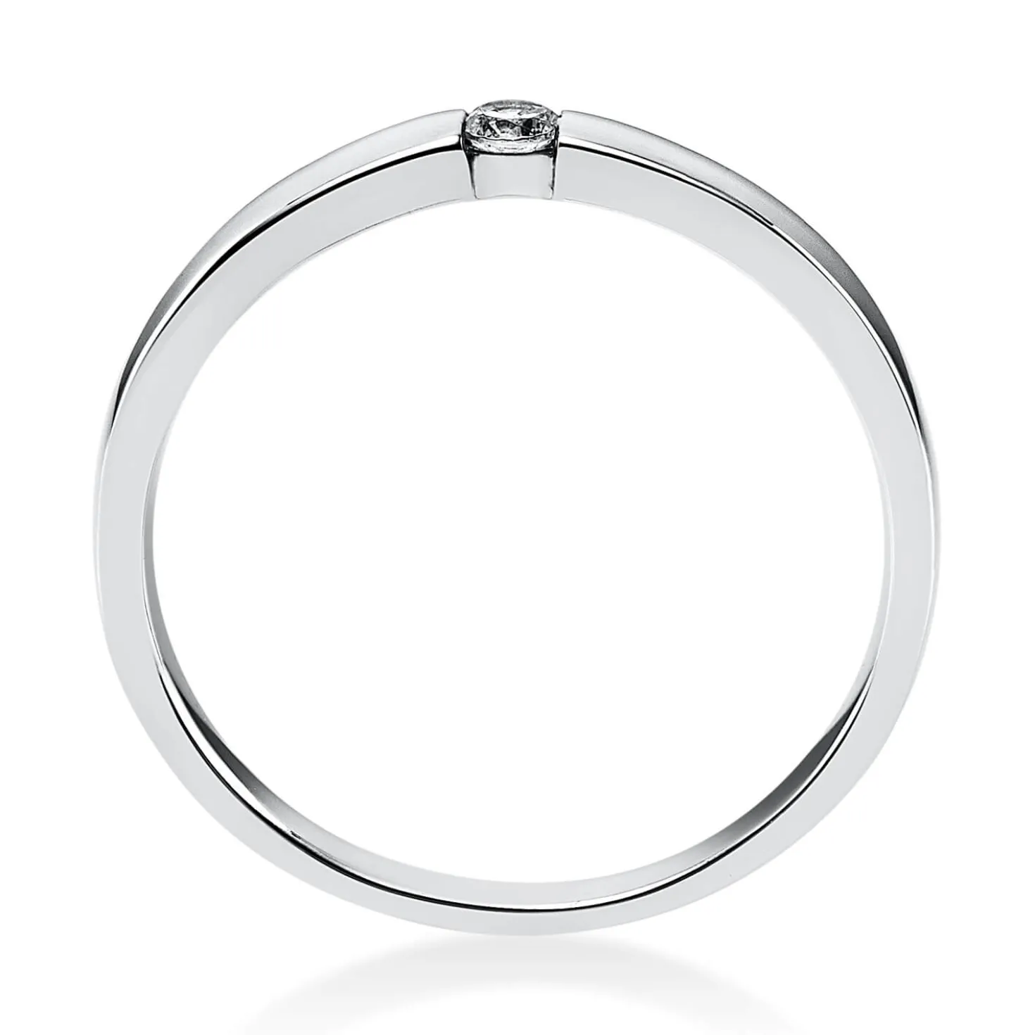 Solitär Ring Damenring aus 750 Gold Weißgold mit Diamant Brillant 0,06 Ct.