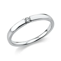 Solitär Ring Damenring aus 750 Gold Weißgold mit Diamant Brillant 0,06 Ct.