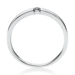 Solitär Ring Damenring aus 585 Gold Weißgold mit Diamant Brillant 0,06 Ct.