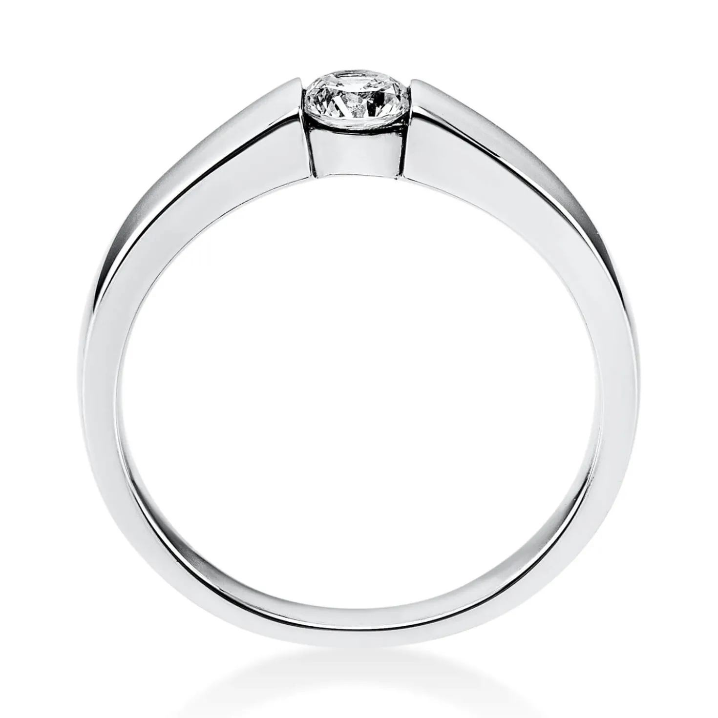 Solitär Ring Damenring aus 750 Gold Weißgold mit Diamant Brillant 0,25 Ct.