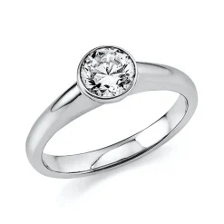 Solitär Ring Damenring aus 750 Gold Weißgold mit Diamant Brillant 0,70 Ct. Zarge