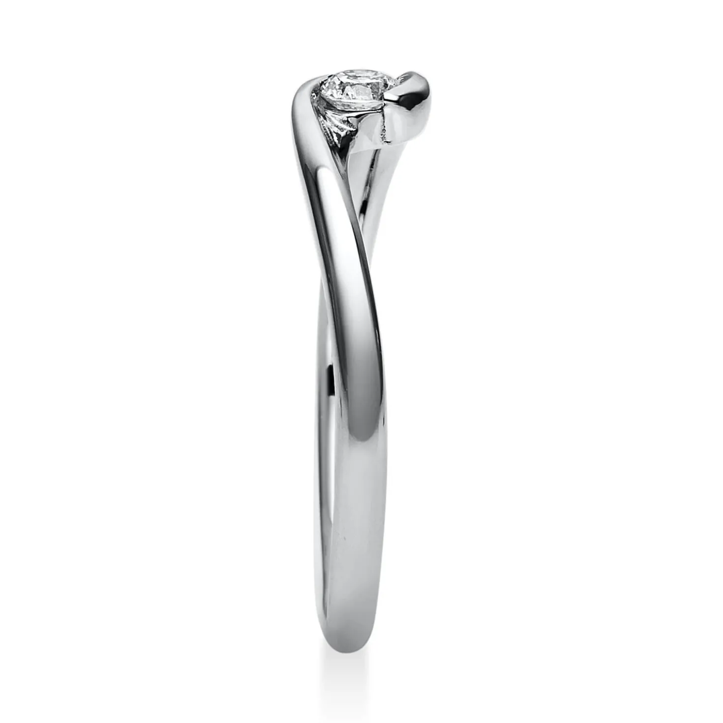 Solitär Ring Damenring aus 585 Gold Weißgold mit Diamant Brillant 0,10 Ct.